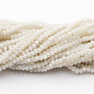 10 strands 2x3mm chinese crystal rondelle beads white jade AB 2 about 1700pcs