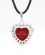 Heart pave Clear crystal Harmony Ball Pendant Women Necklace, silver plated brass, 1pc