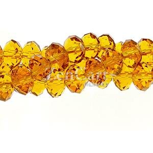 Chinese Crystal Rondelle Strand, Topaz, 6x8mm , about 72 beads