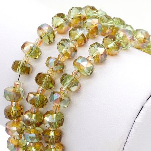 80pcs olive green light 5x8mm angular crystal beads