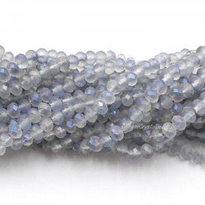 4x6mm matte Blue Gray Light AB Chinese Crystal Rondelle Beads about 95 beads