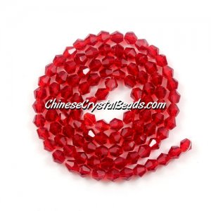 Chinese Crystal 4mm Bicone Bead Strand, Siam, about 120 beads