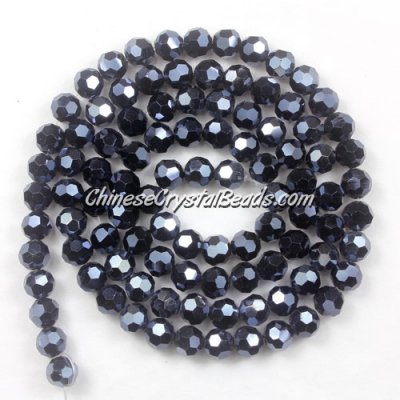 Chinese Crystal 4mm Round Bead Strand, Gun Metal, about 100 beads