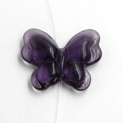 Butterfly glass beads, curtain Bead, 27x33mm, hole:1.5mm, violet, 1pc