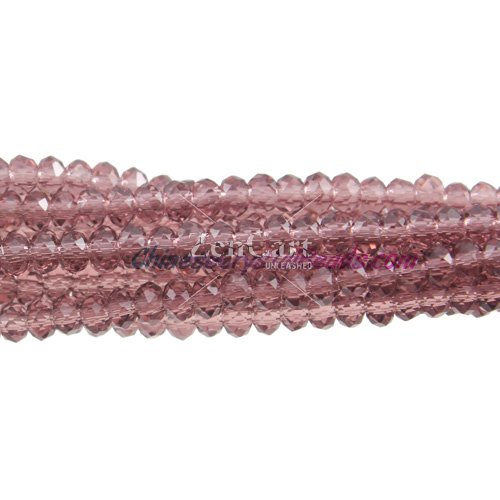 130Pcs 2x3mm Chinese Crystal Rondelle Beads, light amethyst
