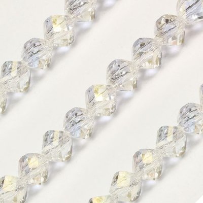 6mm Crystal Helix Beads Strand Clear AB, about 50 beads
