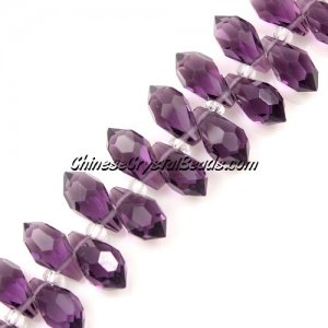 Chinese Crystal Briolette beads , violet, 6x10mm, 20 beads