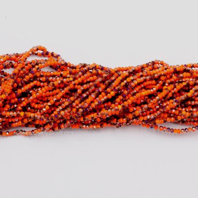 10 strands 2x3mm chinese crystal rondelle beads opaque orange half purple light about 1700pcs