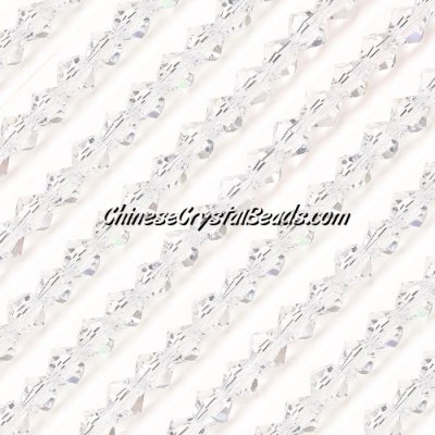 Chinese Crystal Bicone bead strand, 6mm, Clear, about 50 beads