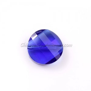China Crystal Twist Bead, 22mm, sapphire, 1 Pieces