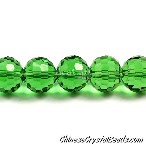 crystal round beads, Crystal Disco Ball Beads, fern green, 96fa, 14mm, 10 beads