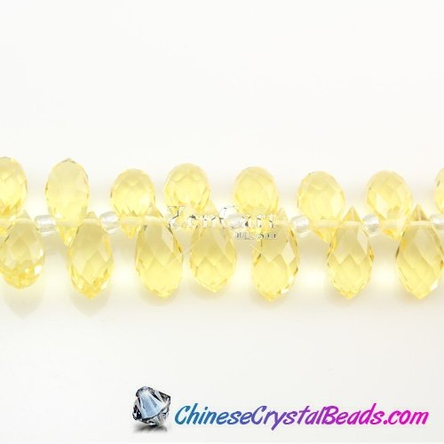 Chinese Crystal Teardrop Beads,citrine, 6x12mm, 20 beads