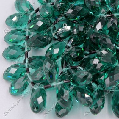 10x20mm, Briolette beads, emerald, 10 beads