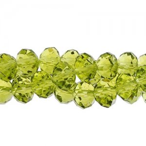 70 pieces 8x10mm Chinese Crystal Rondelle Bead Strand, Olivine
