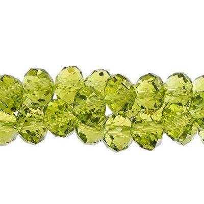 70 pieces 8x10mm Chinese Crystal Rondelle Bead Strand, Olivine
