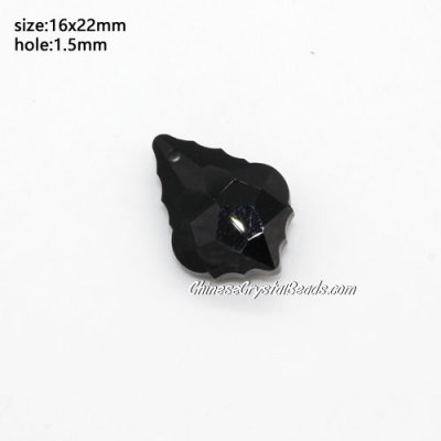 1 Pc Chinese Crystal 6090 Baroque Pendants, 15x22mm, black