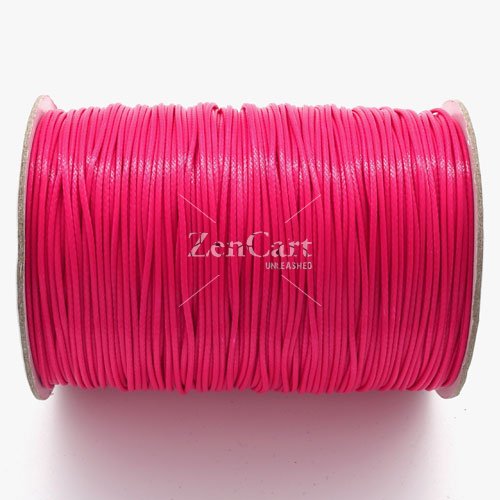 1mm, 1.5mm, 2mm Round Waxed Polyester Cord Thread, hot pink