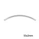 2x55mm Silver-Plated #over Brass Curved Tube Beads, sold per pkg of 50pcs