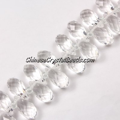 Chinese Crystal Briolette Bead Strand, AAA, Clear, 6x12mm, 20 beads