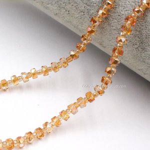 95Pcs 4x6mm angular crystal beads amber light