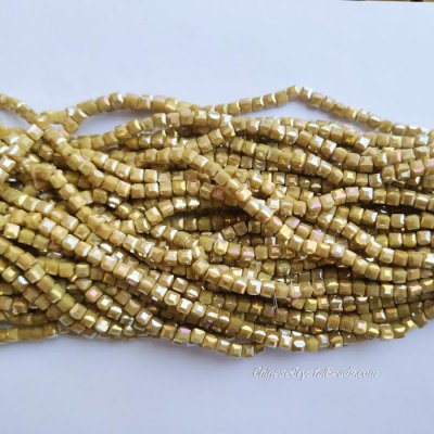 4mm Cube Crystal beads about 95Pcs, 026
