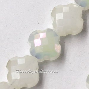 11x11mm Crystal faceted lantern beads, white jade and yellow light, 20pcs