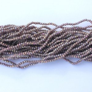 10 strands 2x3mm chinese crystal rondelle beads opaque purple AB about 1700pcs