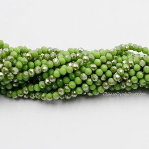 130 beads 3x4mm crystal rondelle beads opaque green B11