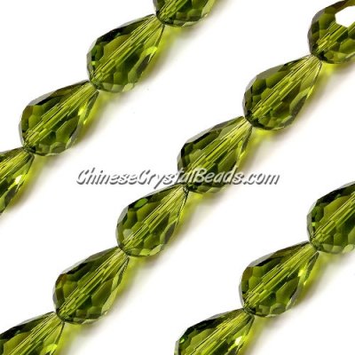 20Pcs 10x15mm Chinese Crystal Teardrop Beads, olivine