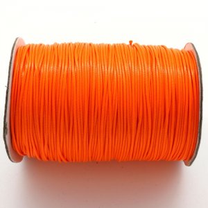 1mm, 1.5mm, 2mm Round Waxed Polyester Cord Thread, tangerine