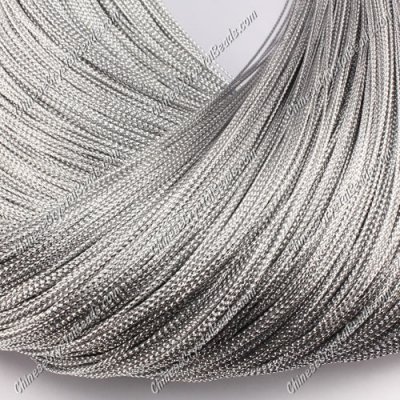 DIY Christmas Ornaments String, silver, 1mm, sold 100 meter