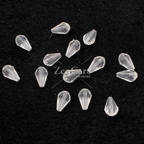 400Pcs 8x12mm clear Acrylic Teardrop faceted beads