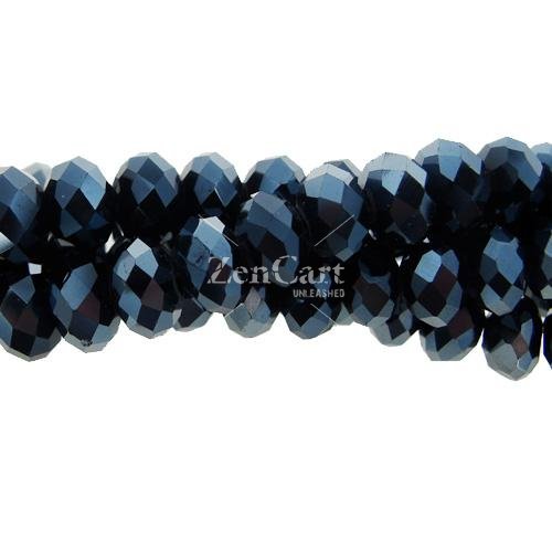 4x6mm Gun Metal Chinese Crystal Rondelle beads about 95 beads