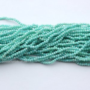 10 strands 2x3mm chinese crystal rondelle beads aque jade AB about 1700pcs