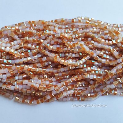 4mm Cube Crystal beads about 95Pcs, 013