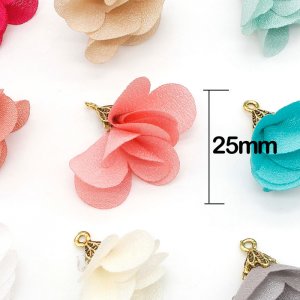 20Pcs 25mm flower Tassels #3, mixed color