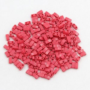 5x2.5mm chinese glass Half Tila coral approx 200 beads