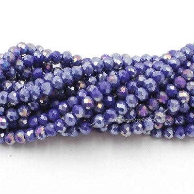 4x6mm Opaque Sapphire AB Chinese Crystal Rondelle Beads about 95 beads