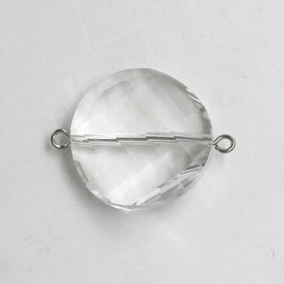 Twist shape Faceted Crystal Pendants Necklace Connectors, 22x29mm, clear, 1 pc