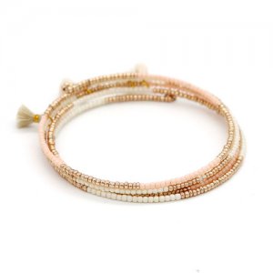 Memory Wire Bracelet, 2mm AAA seed beads , #14