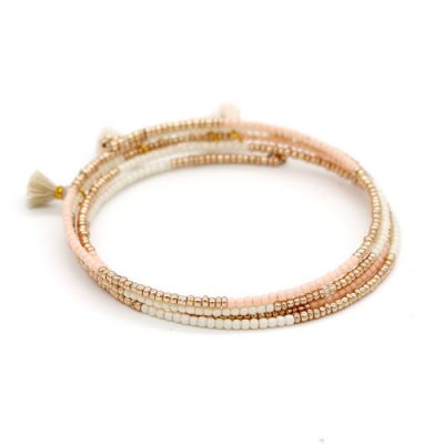 Memory Wire Bracelet, 2mm AAA seed beads , #14