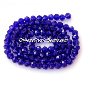 Chinese Crystal 4mm Long Round Bead Strand, dark sapphire, about 100 beads