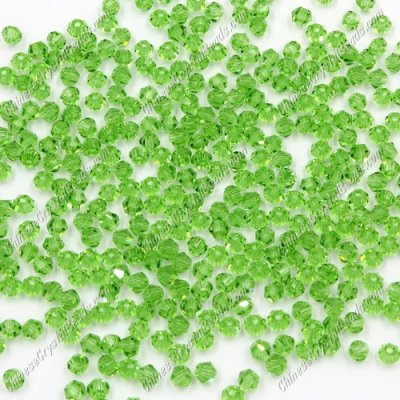 700pcs 3mm chinese crystal bicone beads, lt fern green