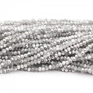 10 strands 2x3mm chinese crystal rondelle beads Half Silver about 1700pcs