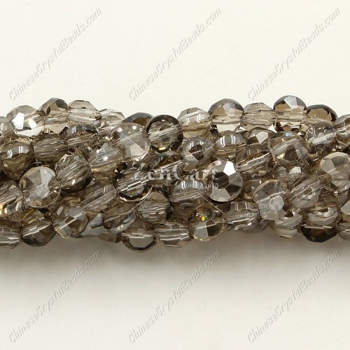 5x6mm Bread crystal beads long strand, silver shade, about 100pcs per strand