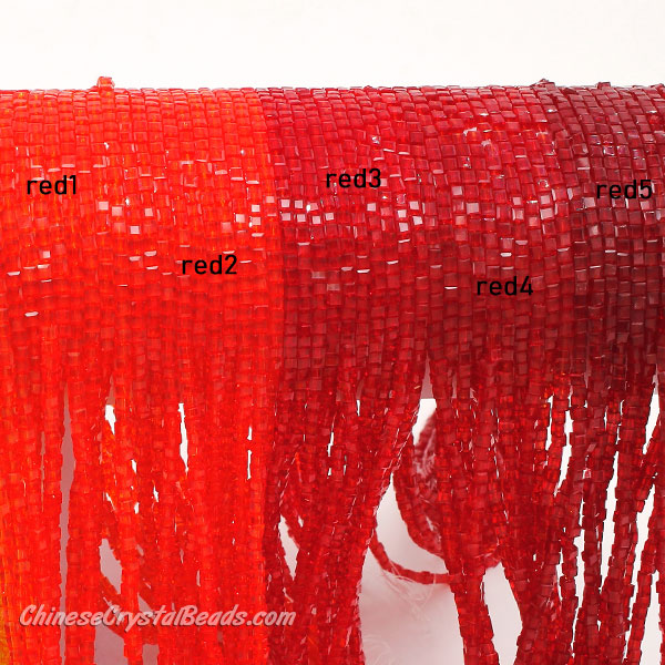 2mm red cube crystal beads