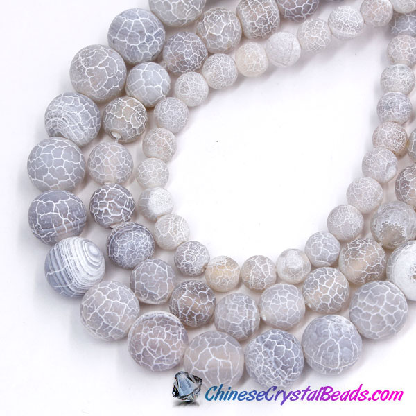 Effloresce Agate Beads Jasper gray Round 15.5inch - Click Image to Close