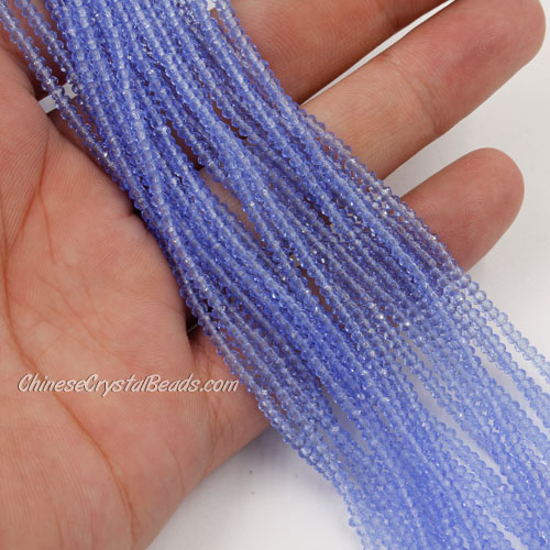 1.7x2.5mm rondelle crystal beads, lt sapphire, 190Pcs - Click Image to Close