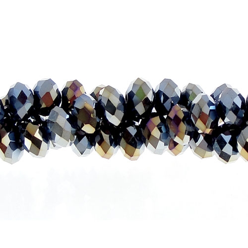 4x6mm black AB Chinese Crystal Rondelle beads about 95 beads - Click Image to Close