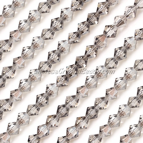 Chinese Crystal Bicone bead strand, 6mm, Silver Shade, about 50 beads - Click Image to Close